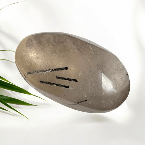Black rutilated quartz crystal - quartz,